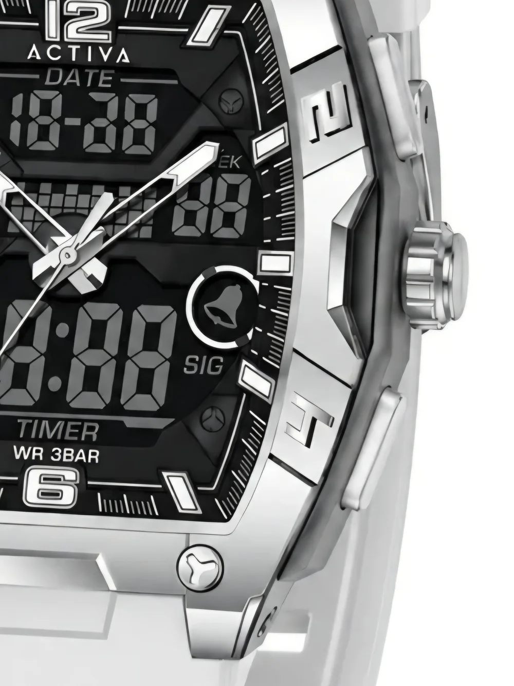 Actival Venzis X Invicta Digital Men's Watch - 50mm. White (ACW8131-001)